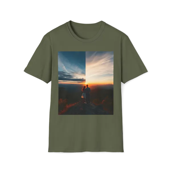 Cinematic_Split_Sky_T_Shirt_Romantic_Nature_Film_Tee_Military_Green